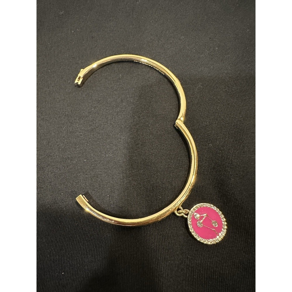 Kate Spade Bracelet Clasp Bangle Pink Libra Horoscope Sign Crystal Sparkle - Picture 16 of 16